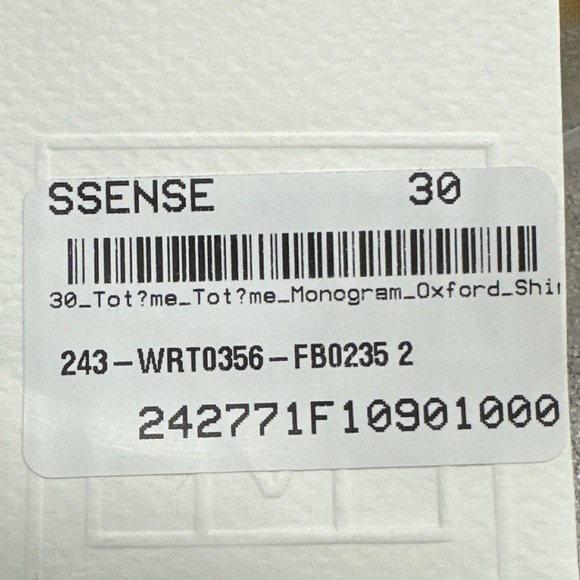 Toteme Monogram Oxford Shirt Lemon 225 Cotton GOTS Size 8 New With Tags - Picture 5 of 8